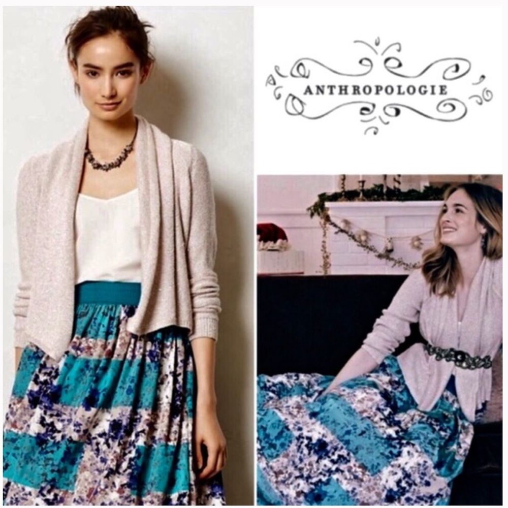 Anthropologie Knitted & Knotted Sequin Cardigan